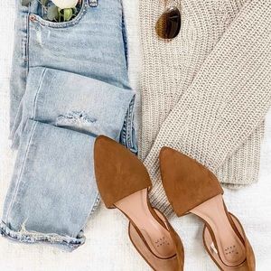 Womens Rebecca Microsuede Pointed Ballet Flats Brown